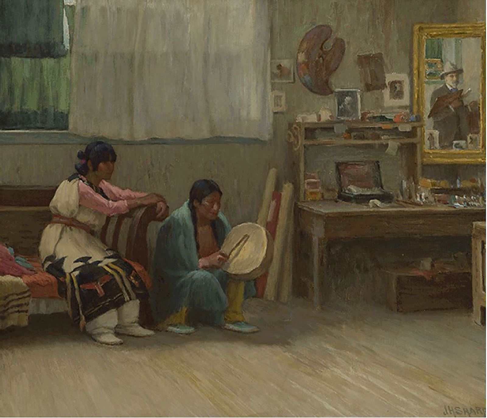 Studio Interior; Frank & Cruce; [Indians in Taos Studio]